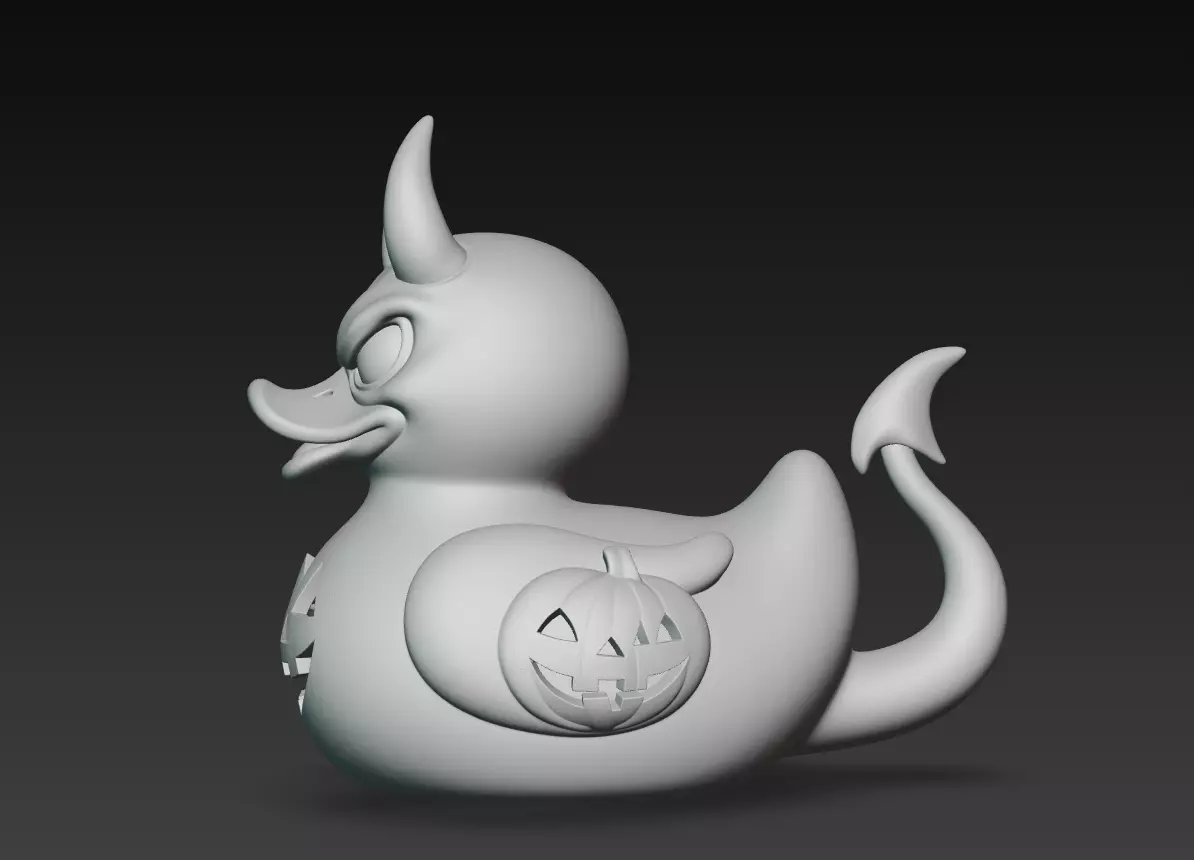 Devil Duck - Halloween Demon Edition 3D Model 3D print model_10