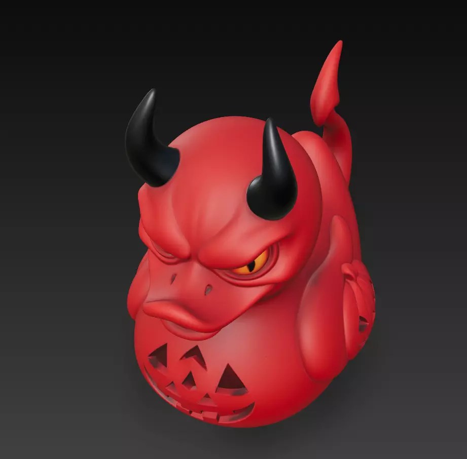Devil Duck - Halloween Demon Edition 3D Model 3D print model_5