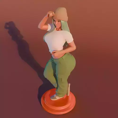 Realistic Female Skater 3D Model High-Detail STL for 3D Printing