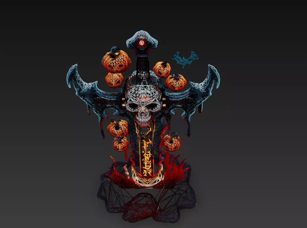 Infernal Harvestblade - Stylized Halloween Sword 17K Low-poly 3D model_3