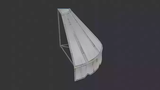 green awning cloth with rounded corner