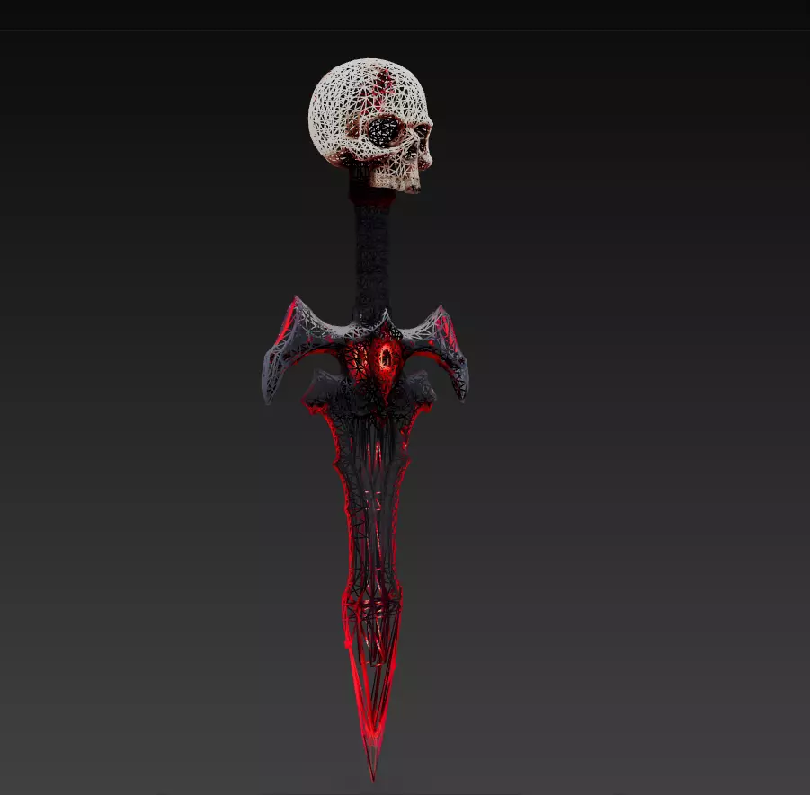 Skullheart Dagger - Infernal Eye Blade 3D Model Low-poly 3D model_4