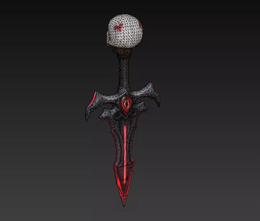 Skullheart Dagger - Infernal Eye Blade 3D Model Low-poly 3D model_3