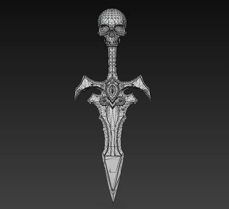Skullheart Dagger - Infernal Eye Blade 3D Model Low-poly 3D model_8