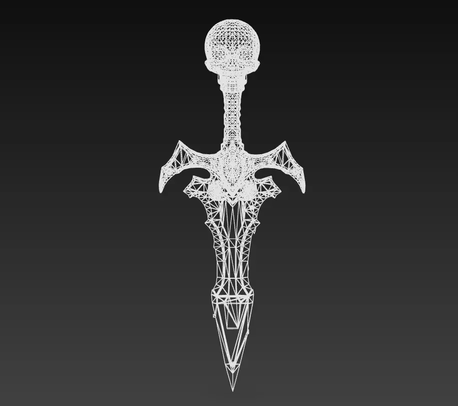 Skullheart Dagger - Infernal Eye Blade 3D Model Low-poly 3D model_6