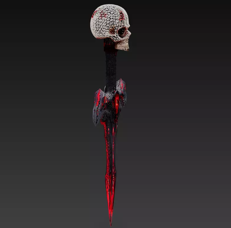 Skullheart Dagger - Infernal Eye Blade 3D Model Low-poly 3D model_5