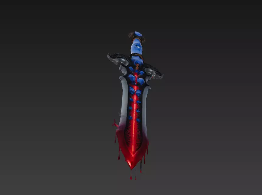 Abyssal Heartblade - Low Poly Stylized Blood Sword 10K Low-poly 3D model_7