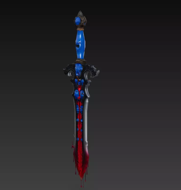 Abyssal Heartblade - Low Poly Stylized Blood Sword 10K Low-poly 3D model_5
