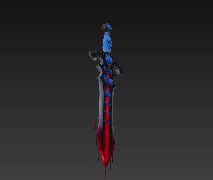 Abyssal Heartblade - Low Poly Stylized Blood Sword 10K Low-poly 3D model_6