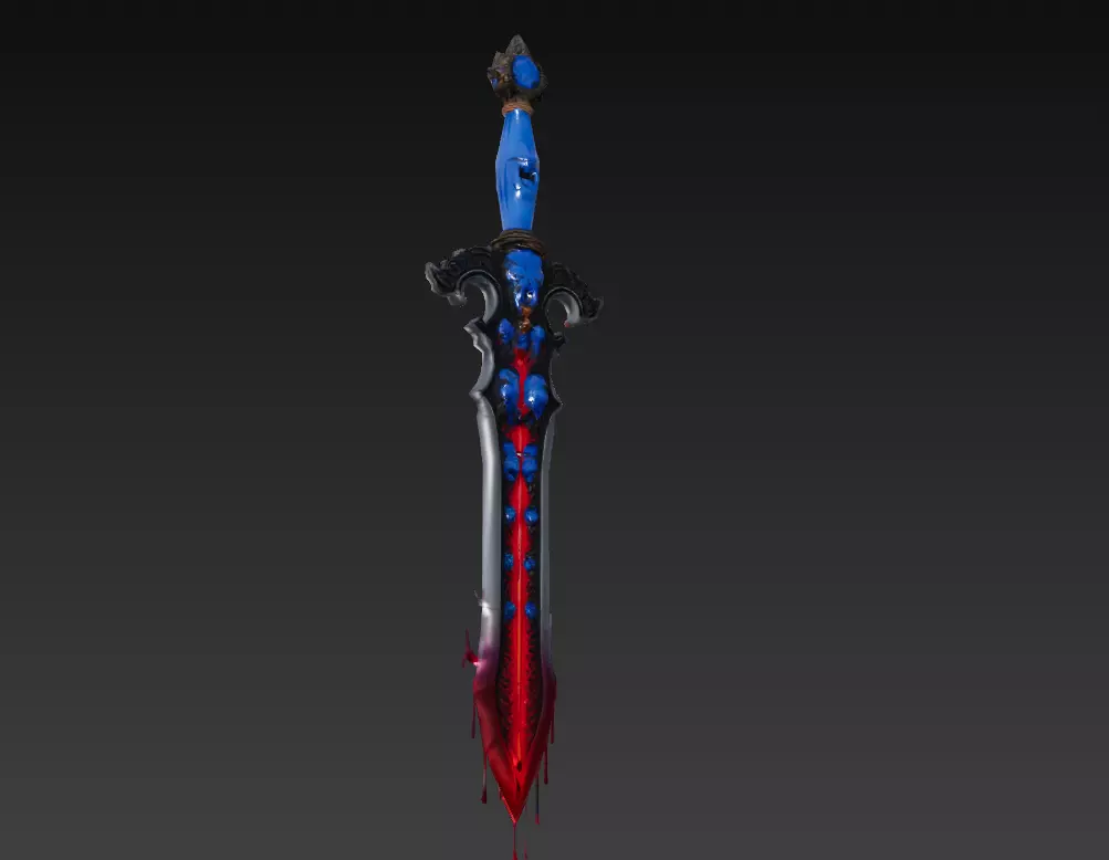 Abyssal Heartblade - Low Poly Stylized Blood Sword 10K Low-poly 3D model_3