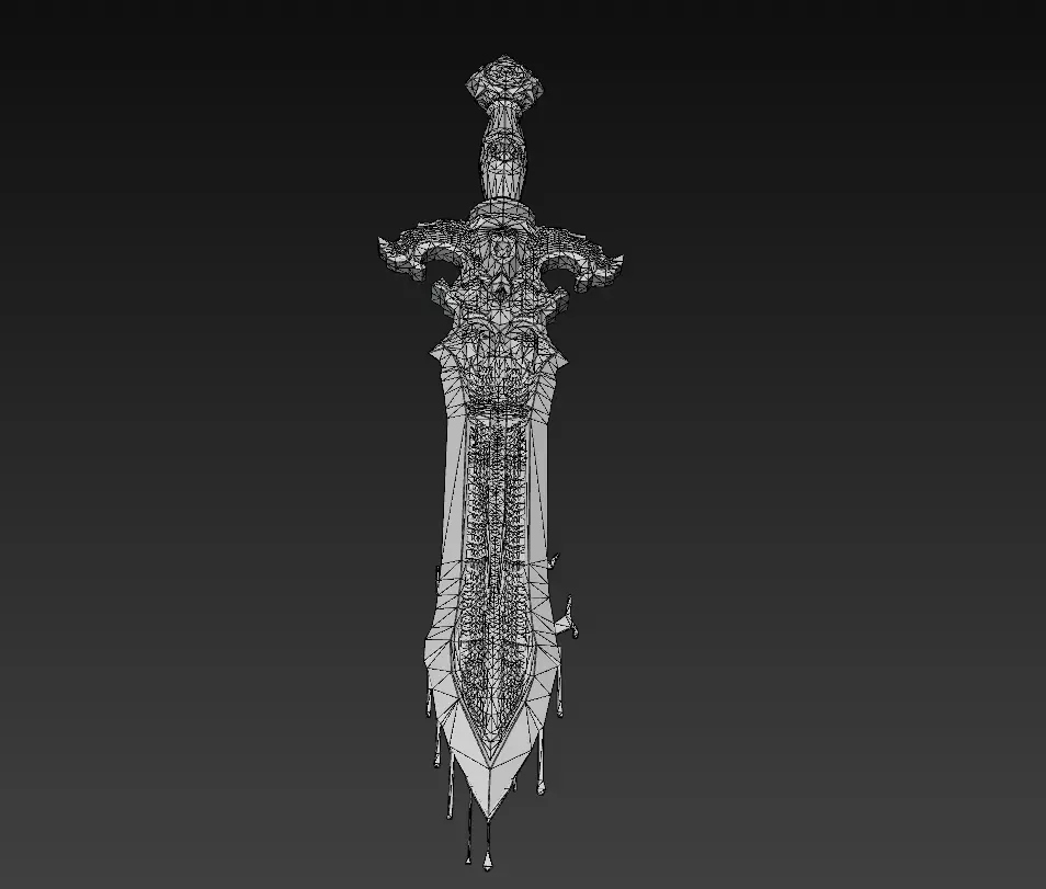 Abyssal Heartblade - Low Poly Stylized Blood Sword 10K Low-poly 3D model_8