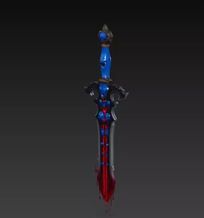 Abyssal Heartblade - Low Poly Stylized Blood Sword 10K Low-poly 3D model_2
