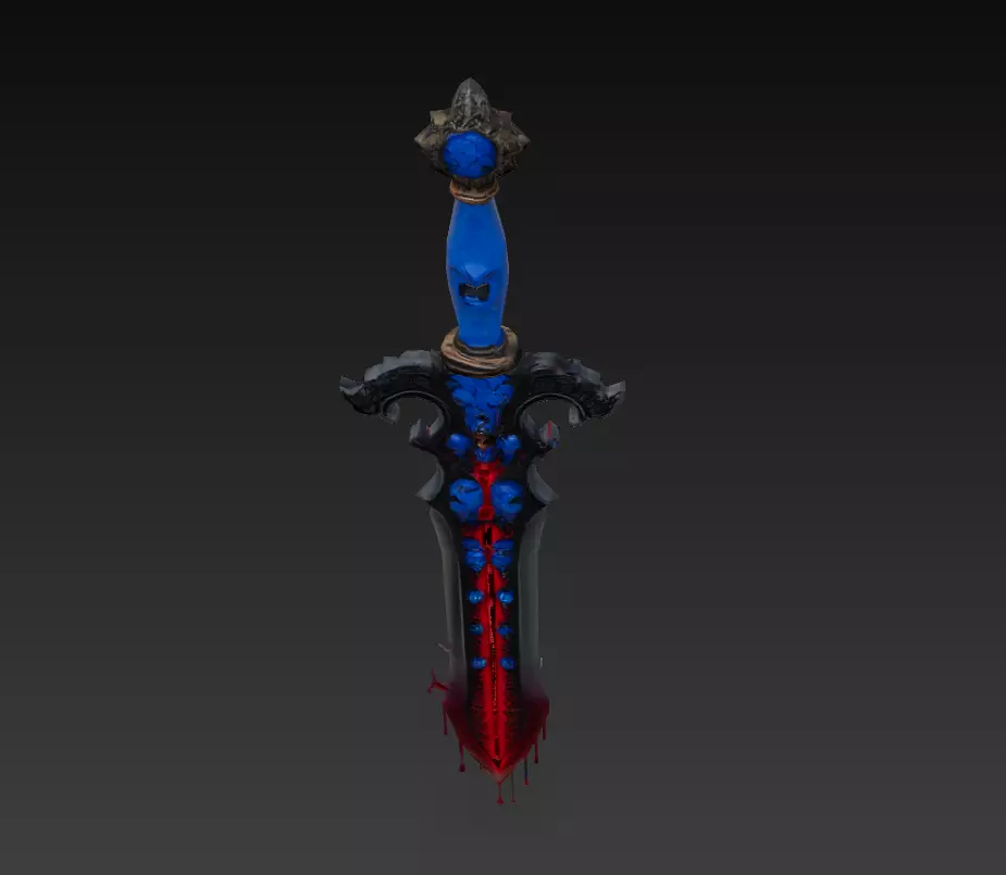 Abyssal Heartblade - Low Poly Stylized Blood Sword 10K Low-poly 3D model_4