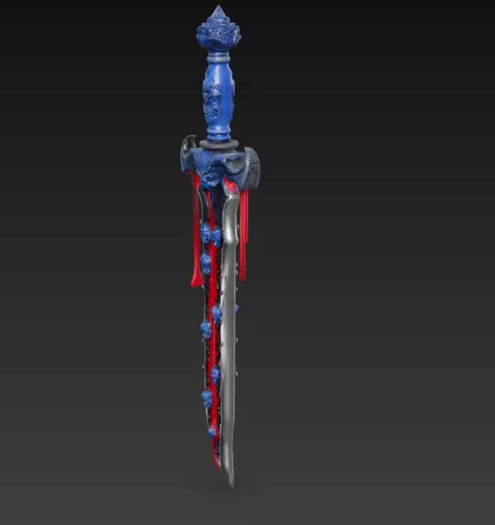 Bloodvein Relicblade  Low Poly Stylized Cursed Sword 10K Low-poly 3D model_0