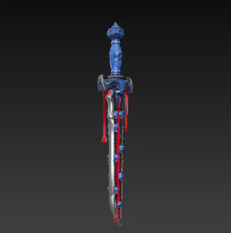 Bloodvein Relicblade  Low Poly Stylized Cursed Sword 10K Low-poly 3D model_3