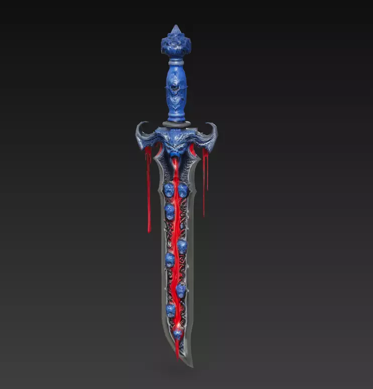 Bloodvein Relicblade  Low Poly Stylized Cursed Sword 10K Low-poly 3D model_5