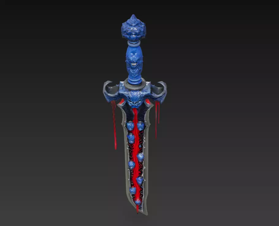 Bloodvein Relicblade  Low Poly Stylized Cursed Sword 10K Low-poly 3D model_2