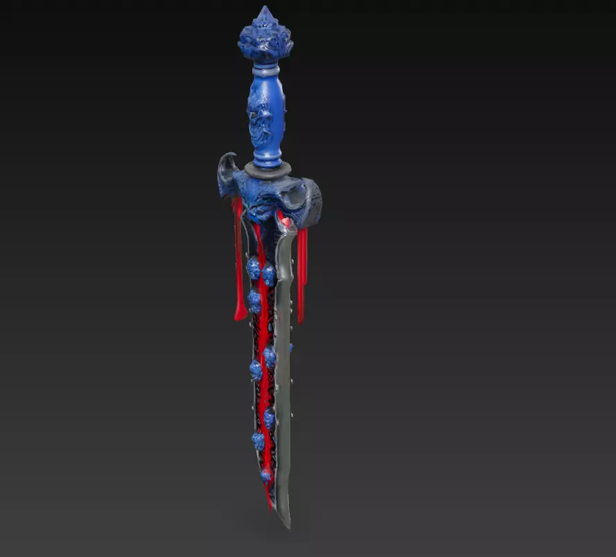 Bloodvein Relicblade  Low Poly Stylized Cursed Sword 10K Low-poly 3D model_4