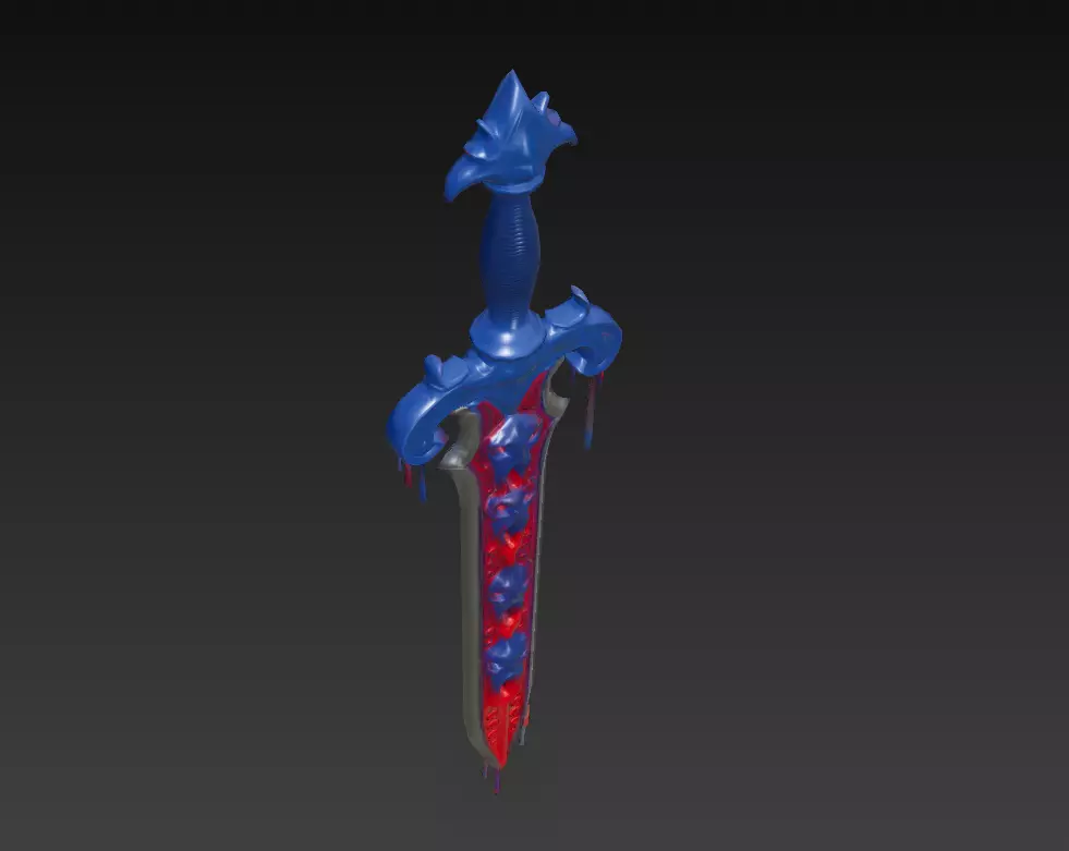 Crimson Torrentblade - Low Poly Cursed Fantasy Sword 10K Low-poly 3D model_4