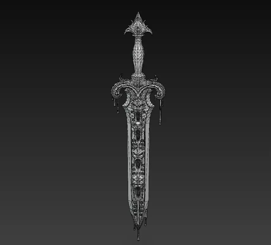 Crimson Torrentblade - Low Poly Cursed Fantasy Sword 10K Low-poly 3D model_7
