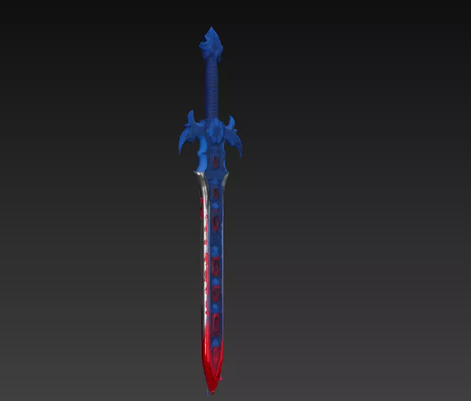 Cursed Bloodblade - Low Poly Stylized Fantasy Sword 10K Low-poly 3D model_4