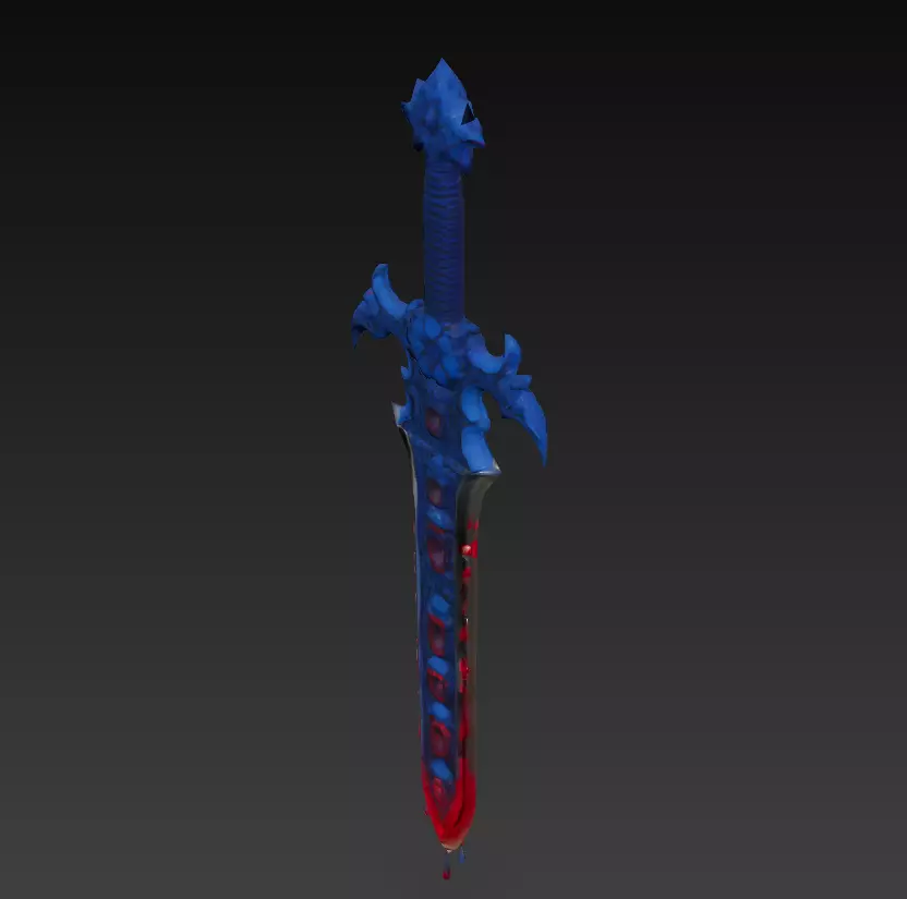 Cursed Bloodblade - Low Poly Stylized Fantasy Sword 10K Low-poly 3D model_5