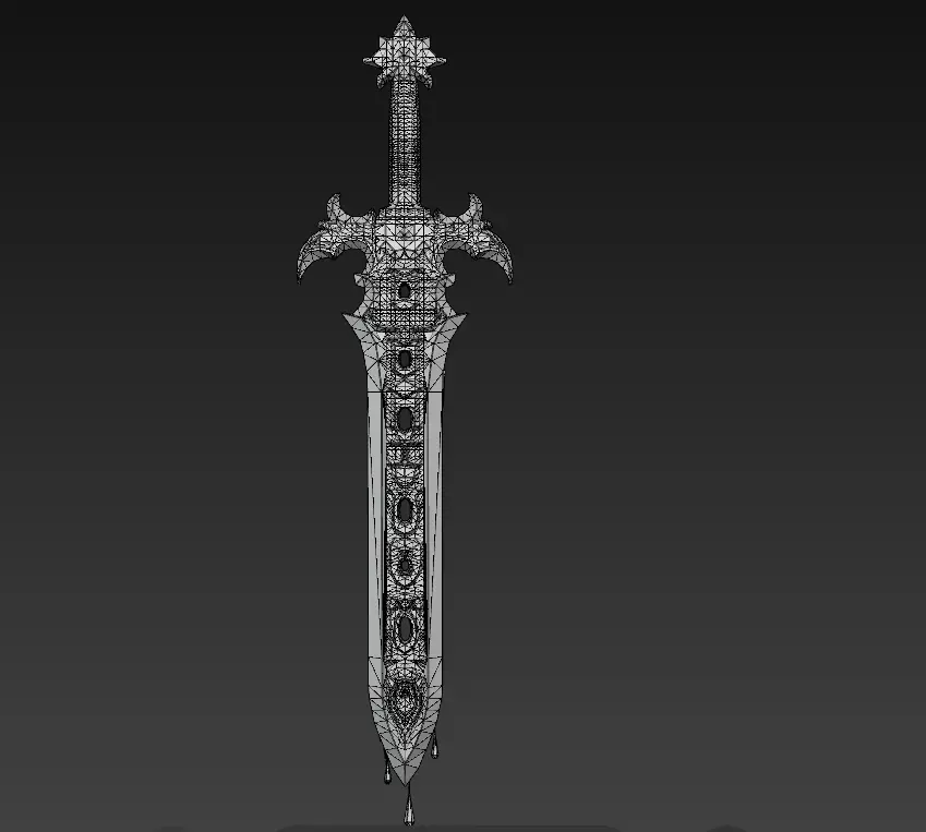 Cursed Bloodblade - Low Poly Stylized Fantasy Sword 10K Low-poly 3D model_7