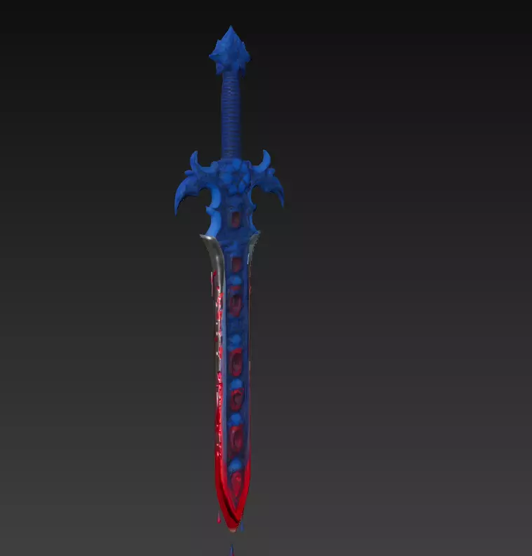 Cursed Bloodblade - Low Poly Stylized Fantasy Sword 10K Low-poly 3D model_0