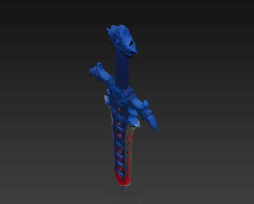 Cursed Bloodblade - Low Poly Stylized Fantasy Sword 10K Low-poly 3D model_2