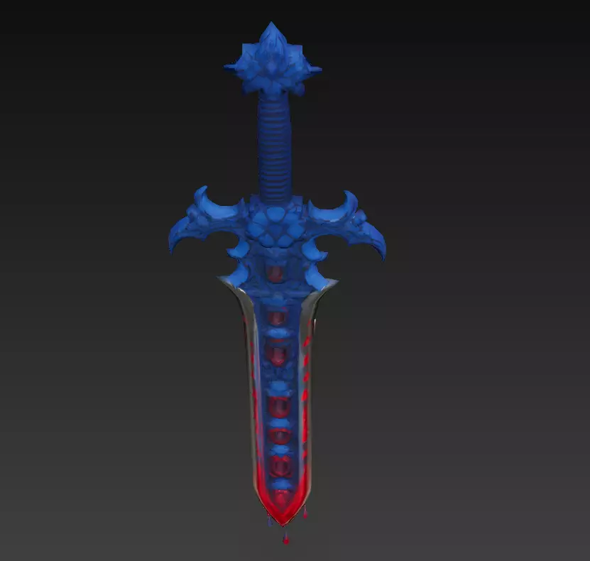Cursed Bloodblade - Low Poly Stylized Fantasy Sword 10K Low-poly 3D model_3