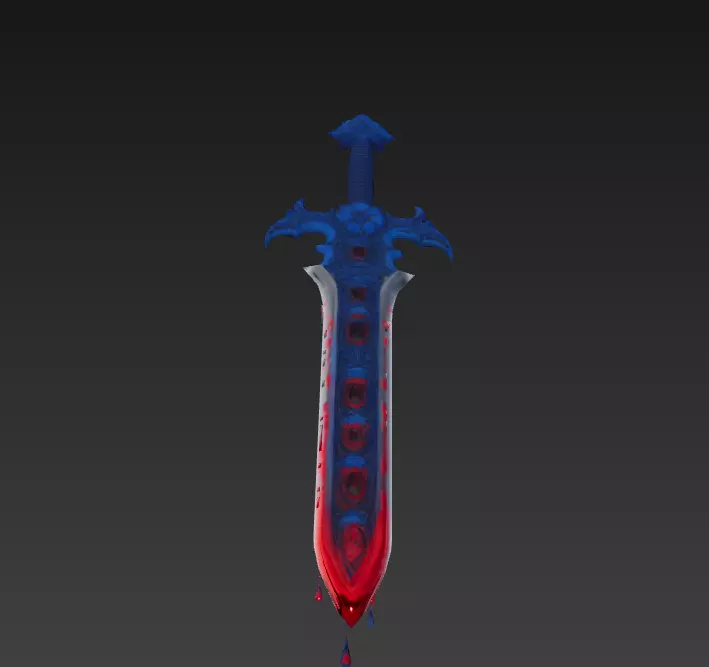 Cursed Bloodblade - Low Poly Stylized Fantasy Sword 10K Low-poly 3D model_1
