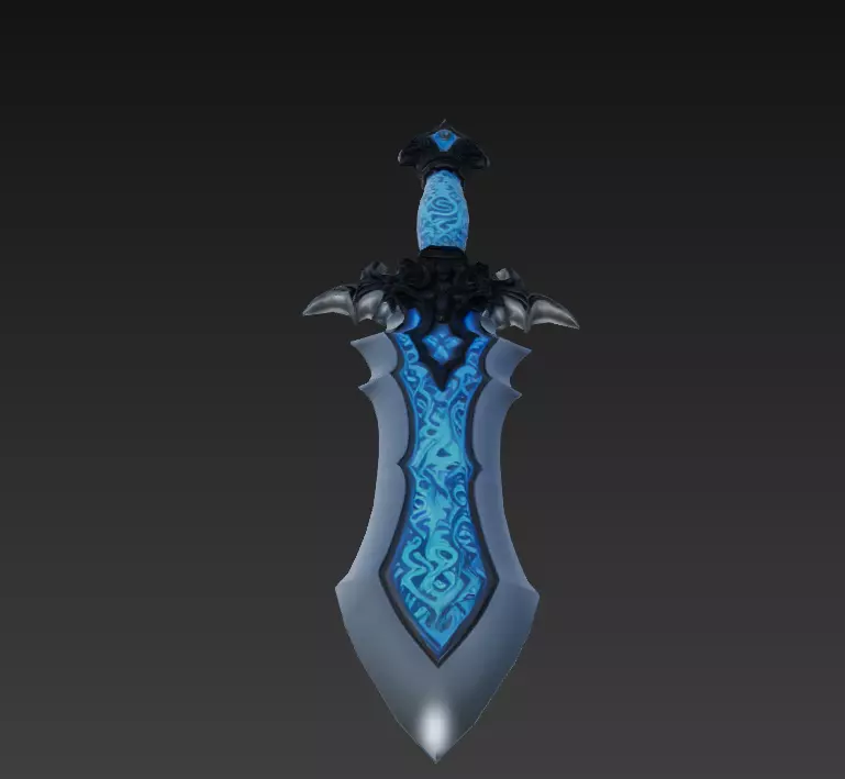 Frostborne Edge - Low Poly Stylized Ice Sword 10K Low-poly 3D model_3