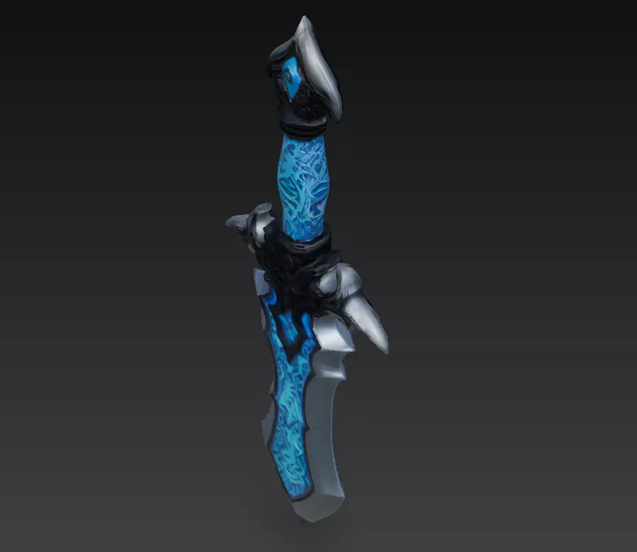 Frostborne Edge - Low Poly Stylized Ice Sword 10K Low-poly 3D model_6
