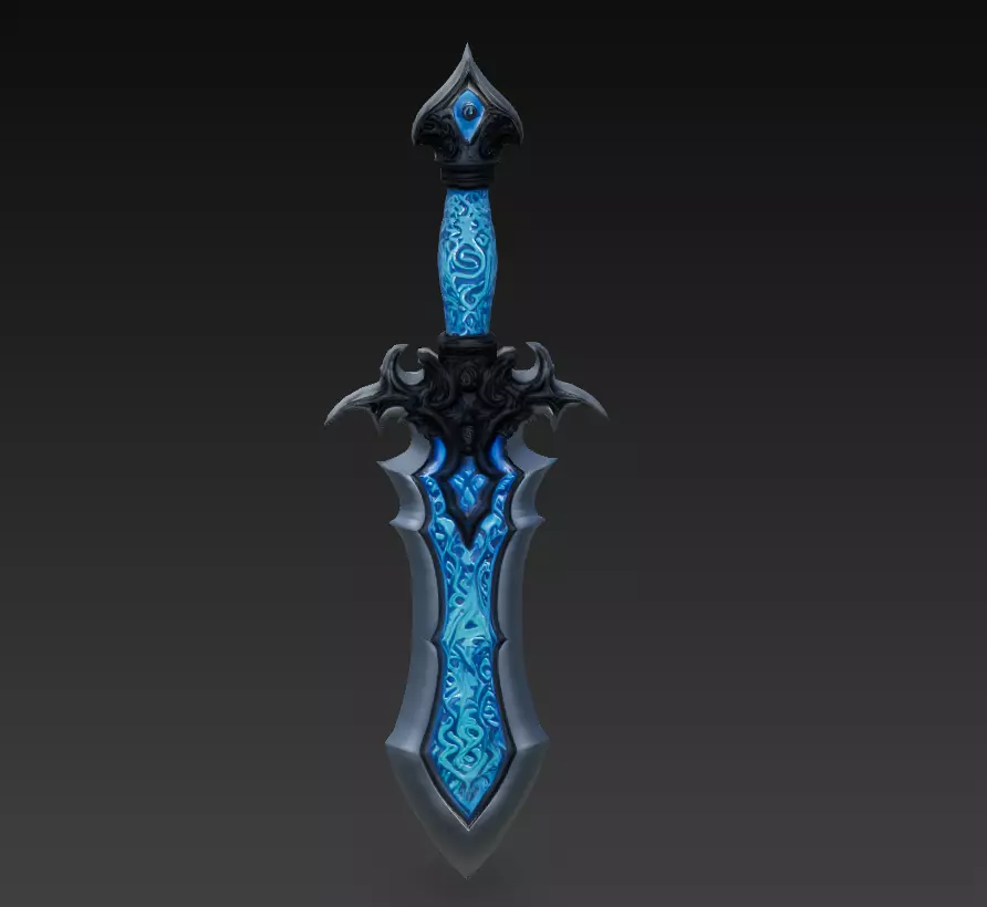 Frostborne Edge - Low Poly Stylized Ice Sword 10K Low-poly 3D model_0