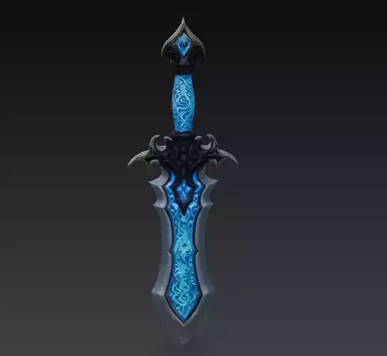 Frostborne Edge - Low Poly Stylized Ice Sword 10K Low-poly 3D model Frostborne Edge - Low Poly Stylized Ice Sword 10K Low-poly 3D model