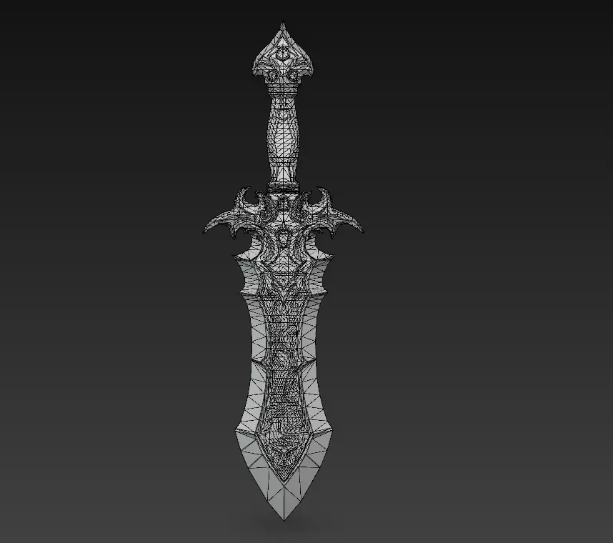 Frostborne Edge - Low Poly Stylized Ice Sword 10K Low-poly 3D model_7