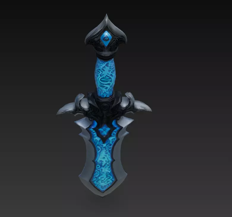 Frostborne Edge - Low Poly Stylized Ice Sword 10K Low-poly 3D model_4