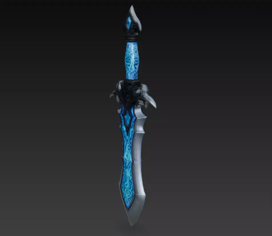 Frostborne Edge - Low Poly Stylized Ice Sword 10K Low-poly 3D model_5