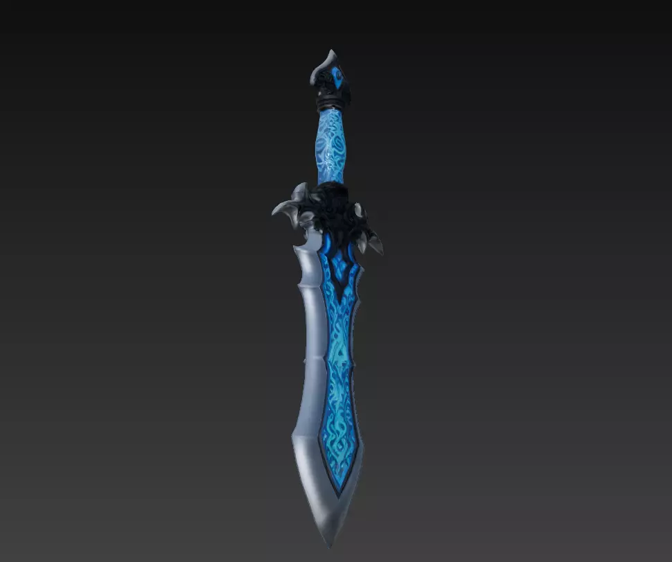 Frostborne Edge - Low Poly Stylized Ice Sword 10K Low-poly 3D model_2