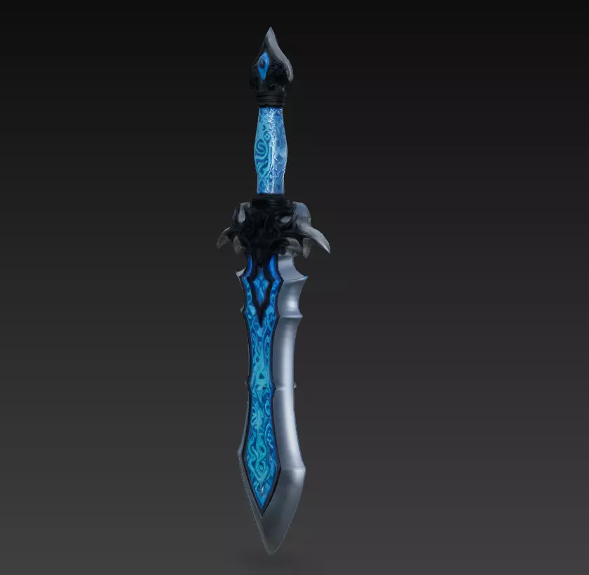 Frostborne Edge - Low Poly Stylized Ice Sword 10K Low-poly 3D model_1