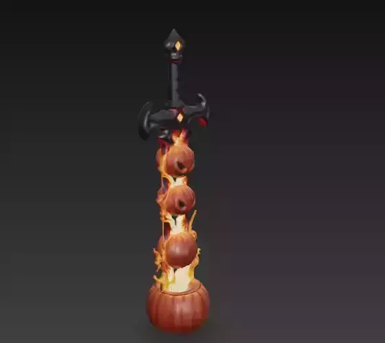 Hellpump Saber - Stylized Flaming Pumpkin Sword