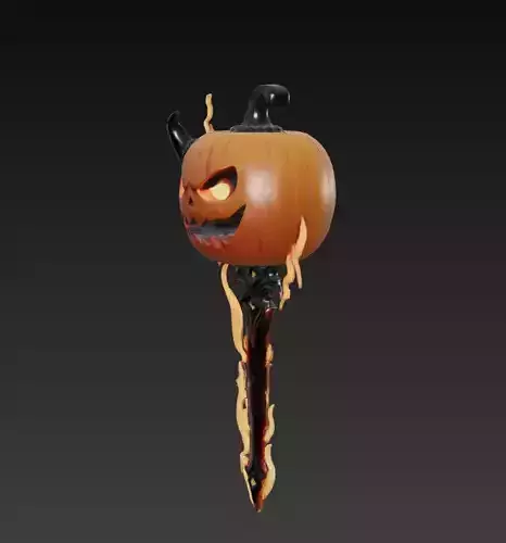 Pumpkinflame Dagger - Stylized Halloween Fire Blade Low-poly 3D model Pumpkinflame Dagger - Stylized Halloween Fire Blade Low-poly 3D model