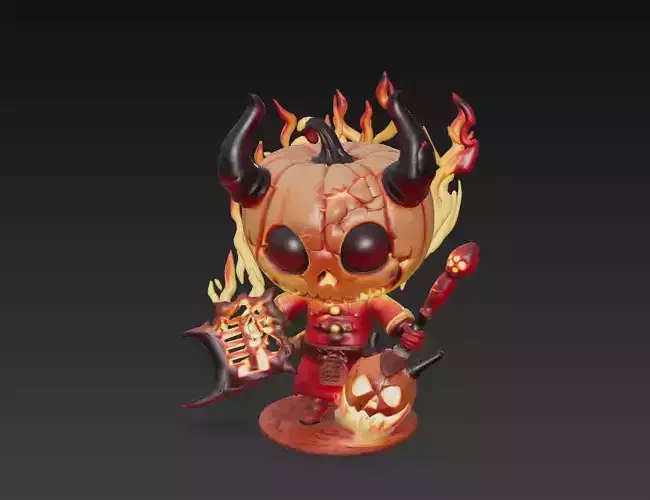 Molten Trickster - Low Poly Stylized Pumpkin Demon 10K Low-poly 3D model