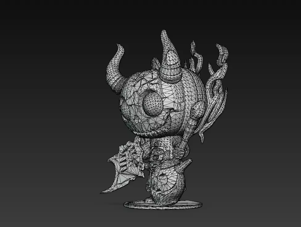 Molten Trickster - Low Poly Stylized Pumpkin Demon 10K Low-poly 3D model_7