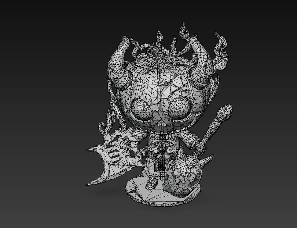 Molten Trickster - Low Poly Stylized Pumpkin Demon 10K Low-poly 3D model_6