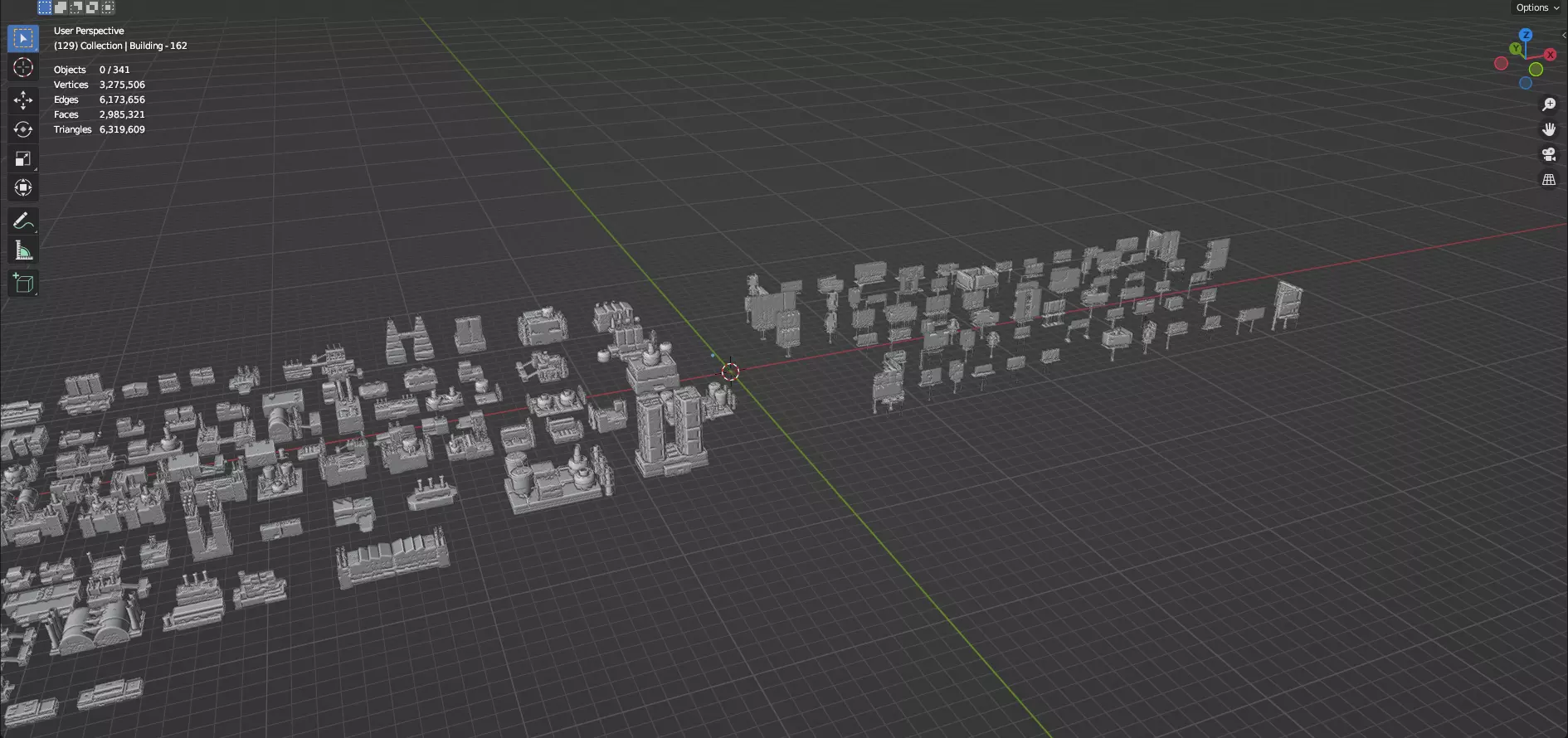 Low Poly City Buildings Pack Of 280 - Game Ready - Untextured Low-poly 3D model_64