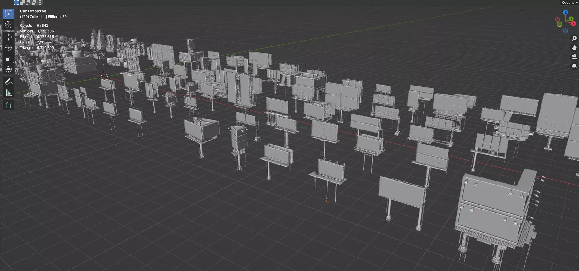 Low Poly City Buildings Pack Of 280 - Game Ready - Untextured Low-poly 3D model_63