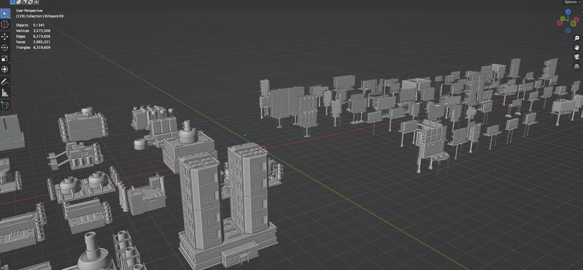 Low Poly City Buildings Pack Of 280 - Game Ready - Untextured Low-poly 3D model_61