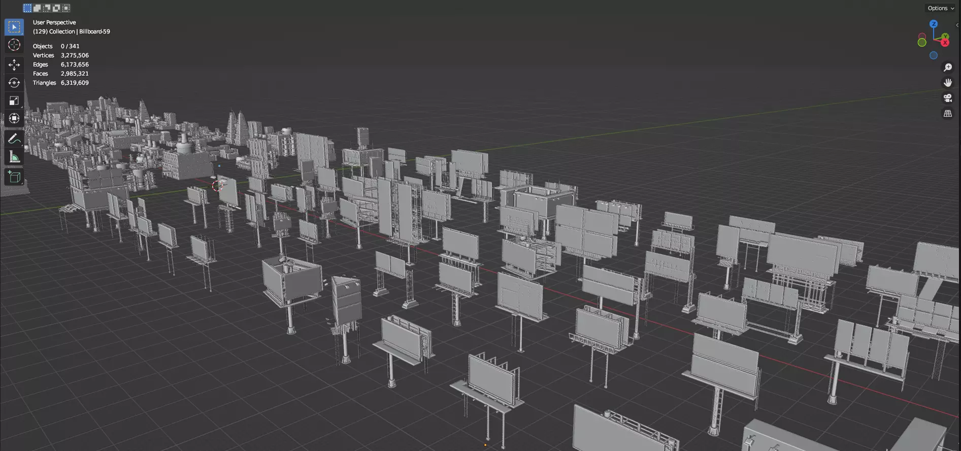 Low Poly City Buildings Pack Of 280 - Game Ready - Untextured Low-poly 3D model_62