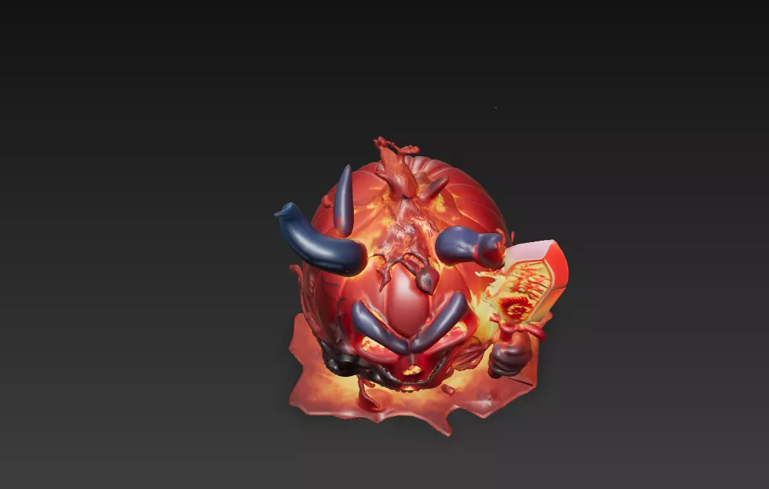 Infernal Pumpkin Lord - Low Poly Stylized Halloween Demon 10K Low-poly 3D model_3